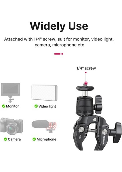 Ulanzi R099 360 ° Ayarlanabilir Mini Bilyalı Kafalı Süper Kelepçe Kamera Montajı Gopro Için Sihirli Kol Dslr Monitör Motosiklet Teçhizat (Yurt Dışından) fiyatları