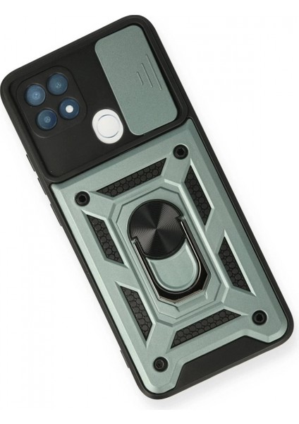 Oppo A15 Kılıf Pars Lens Yüzüklü Silikon - Yeşil modelleri