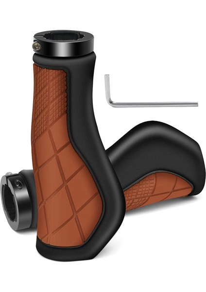 Bisiklet Tutamakları Ergonomik Tutamaklar Kaymaz Kaymaz Kaymaz Kauçuk Gidon Tutamakları 22 2mm E-Bisiklet Kahverengi Için Bisiklet Gidon Tutamakları (Yurt Dışından)