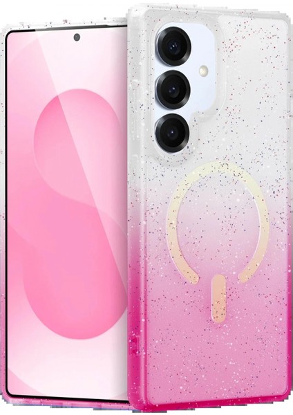 Samsung Galaxy S25 Pummel Shiny Magsafe Kapak - Pembe