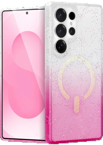 Samsung Galaxy S24 Ultra Pummel Shiny Magsafe Kapak - Pembe