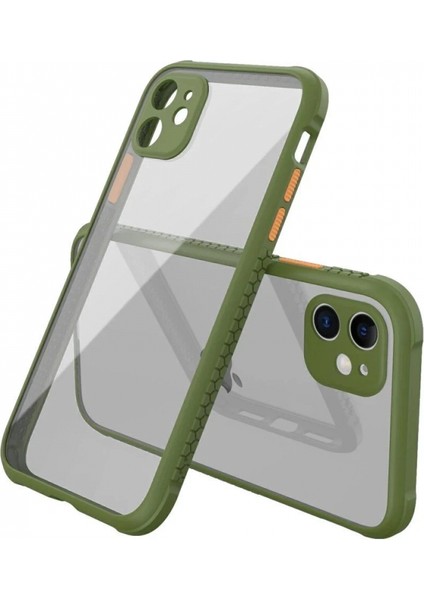 iPhone 12 Mini Kılıf Miami Şeffaf Silikon - Koyu Yeşil