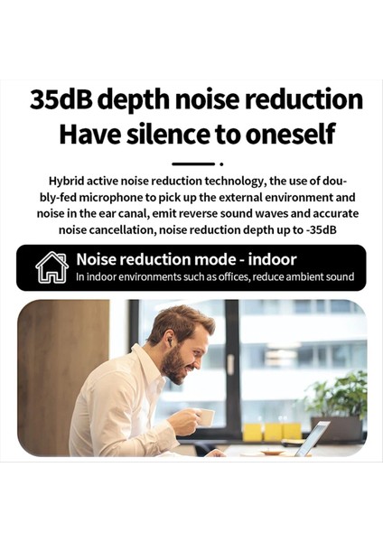 A9PRO Bluetooth 5.4 Kablosuz Kulaklık LCD Renk Ekran Anc Gürültü Engelleme Tws Spor Kulaklıkları 15 Ulusal Diller B (Yurt Dışından)