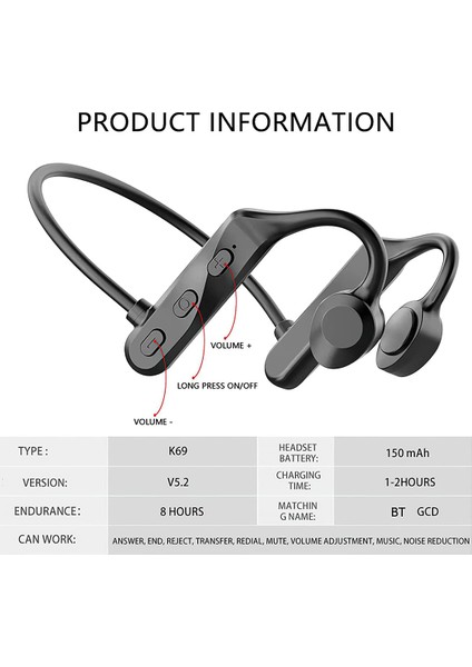 Kemik Iletim Kulaklıkları Gürültü Engelleme Kulaklıkları Spor Egzersizleri Için Mikrofon Terine Dayanıklı Kulaklıklar Dahili (Yurt Dışından) modelleri