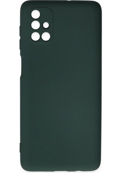 Samsung Galaxy M51 Kılıf Nano Içi Kadife Silikon - Koyu Yeşil