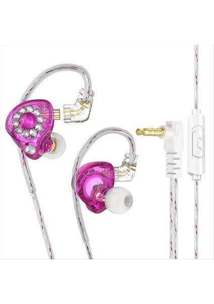 Kulak Monitörlerinde Kulaklıklar Kulaklıklar 11MM Pet Kompozit Diyafram Dinamik Kulaklık Mikrofonlu 3.5mm Mor (Yurt Dışından) indirimleri