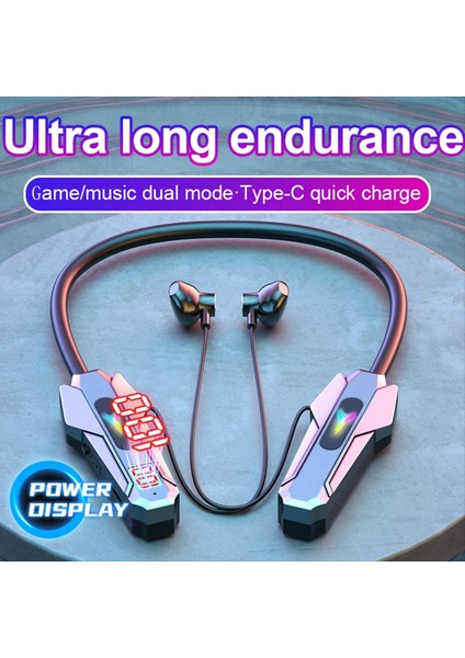 Kablosuz Bluetooth Kulaklıklar Boyun Bandı LED Ekran Oyun Kulaklığı Su Geçirmez Manyetik Spor Kulaklıklar Hd Mikrofon Şeridi ile (Yurt Dışından) fırsatları