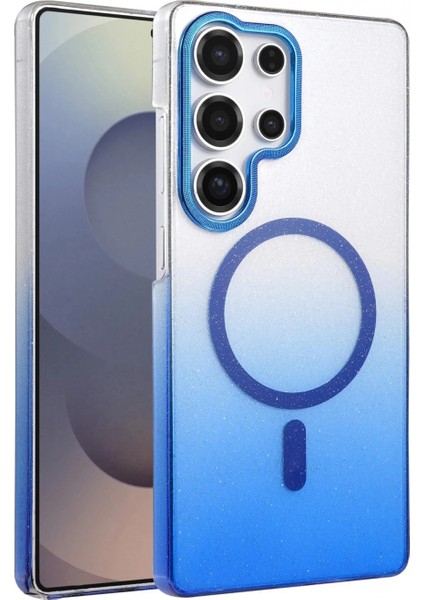 Samsung Galaxy S23 Ultra Glossy Magsafe Kapak - Mavi