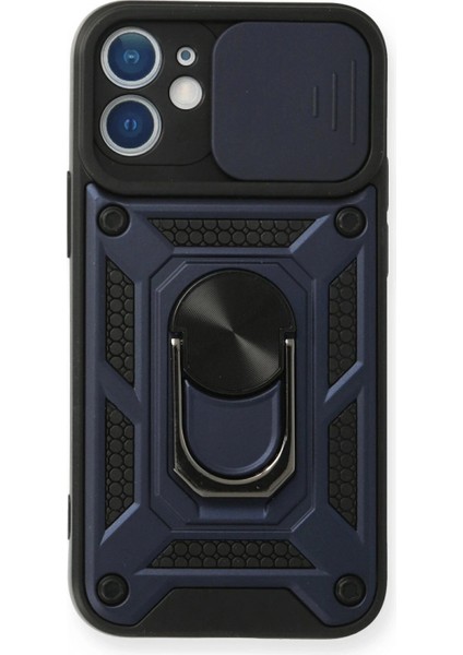 iPhone 11 Kılıf Pars Lens Yüzüklü Silikon - Lacivert