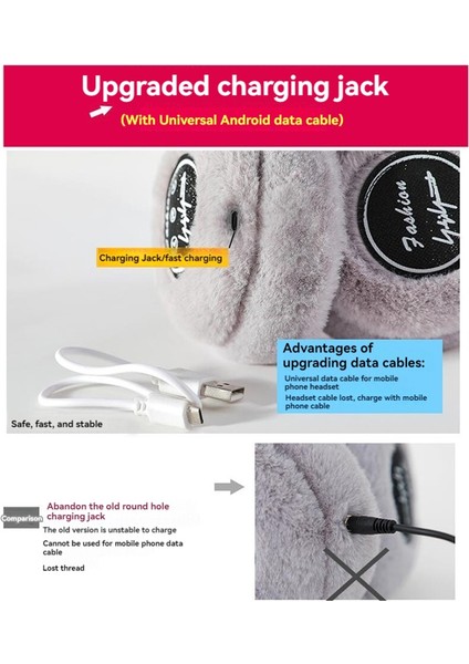 Kış Kulak Muffs Sıcak Kulaklık Kablosuz Bluetooth 5.0 Earmuffs Ekstra Beyaz ile Kulaklık Kulaklıkları (Yurt Dışından) modelleri