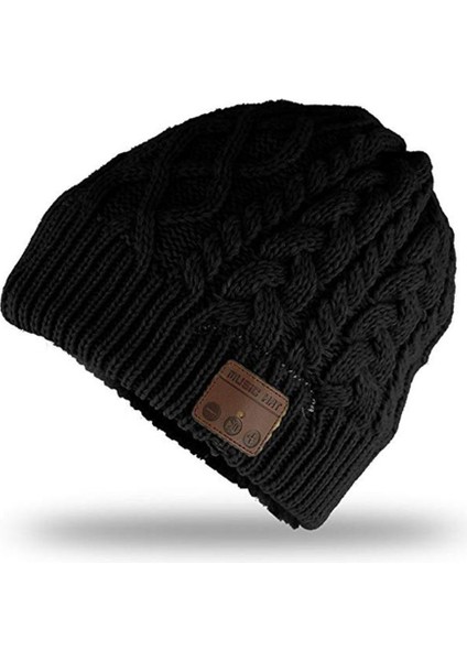 Kablosuz Şapka Erkek Kadın Kulaklık Müzik Şapkası Kış Stereo Kulaklık Hoparlör Mikrofon Kulaklık Açık Kapak Siyah (Yurt Dışından)