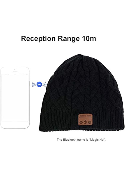 Kablosuz Şapka Erkek Kadın Kulaklık Müzik Şapkası Kış Stereo Kulaklık Hoparlör Mikrofon Kulaklık Açık Kapak Siyah (Yurt Dışından) fırsatları