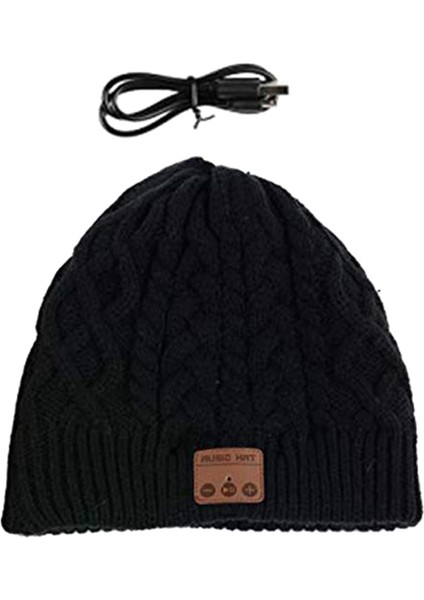 Kablosuz Şapka Erkek Kadın Kulaklık Müzik Şapkası Kış Stereo Kulaklık Hoparlör Mikrofon Kulaklık Açık Kapak Siyah (Yurt Dışından) indirimleri