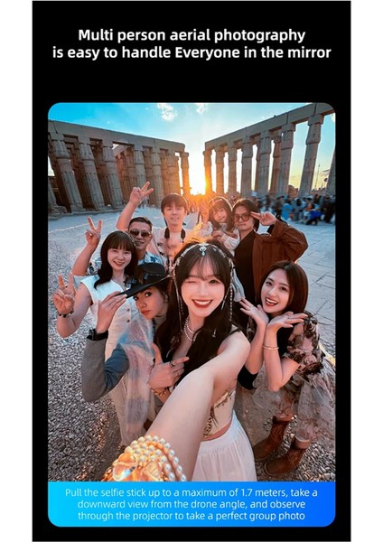 CL07 Ekran Yansıtma Selfie Stick Wifi Projeksiyon Ekranı Tripod Gerçek Zamanlı Ekran Akıllı Telefon Vlog Için Selfie Monitör (Yurt Dışından)