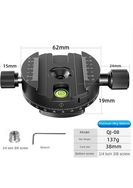 2x Panoramik Dönen Hızlı Serbest Bırakma Plakası Kelepçesi Tripod Gimbal Evrensel Kelepçe Slr Kamera Fotoğrafçılık Hızlı Bırakma Taban (Yurt Dışından)