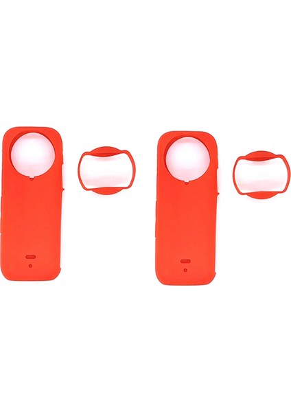 INSTA360 X4 Panorama Vücut Toz Geçirmez Damdan Tüm Yuvarlak Silikon Kılıf Kırmızı (Yurt Dışından)