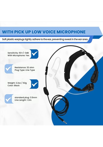 3,5mm Taktik Boğaz Mikrofon Kulaklık Gizli Ayarlanabilir Gizli Hava Tüp Kulaklığı, Akıllı Telefonlar Için Boğaz Mikrofonu ile (Yurt Dışından) fırsatları