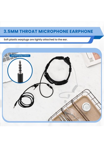 3,5mm Taktik Boğaz Mikrofon Kulaklık Gizli Ayarlanabilir Gizli Hava Tüp Kulaklığı, Akıllı Telefonlar Için Boğaz Mikrofonu ile (Yurt Dışından) indirimleri