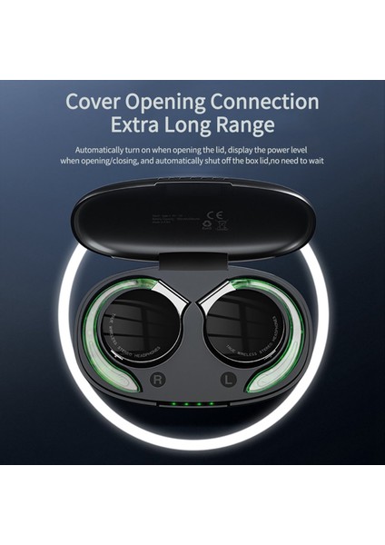 F2 Tws Kablosuz Bluetooth Kulaklık Aşırı Kulak Spor Kulağı Gürültü Iptal Etme Kulaklık Seti Stereo Müzik Kulaklık-Black (Yurt Dışından) fiyatları