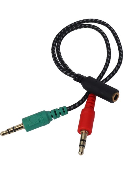Bilgisayar Için Kulaklık Ayırıcı, Pc Ses ve Mikrofon Için Kulaklık Adaptörü, 3.5mm Dişi Ila Çift 3,5 mm Erkek (Yurt Dışından)