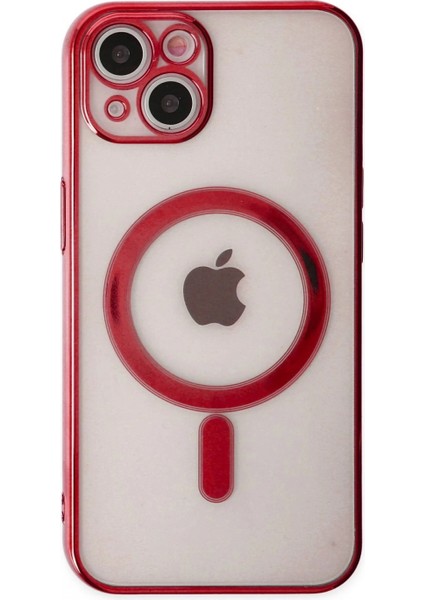 iPhone 14 Plus Kılıf Magneticsafe Lazer Silikon - Kırmızı fiyatları