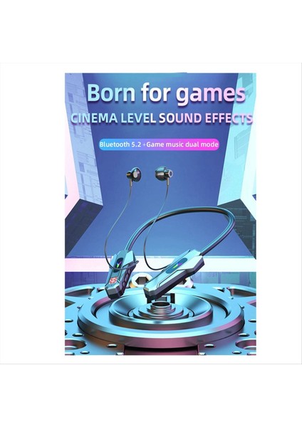 Kablosuz Bluetooth Kulaklıklar Boyun Bandı LED Ekran Oyun Kulaklığı Su Geçirmez Manyetik Spor Kulaklıklar Hd Mikrofon Kırmızı (Yurt Dışından)