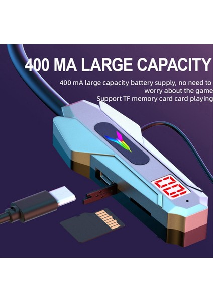 Kablosuz Bluetooth Kulaklıklar Boyun Bandı LED Ekran Oyun Kulaklığı Su Geçirmez Manyetik Spor Kulaklıklar Hd Mikrofon Kırmızı (Yurt Dışından) fiyatları