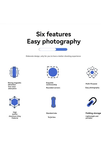 Katlanabilir Manyetik Telefon Tripod Stant Selfie Sopa Masaüstü Manyetik Telefon Tutucusu Video Fotoğrafçılığı Vlog Livestreaming (Yurt Dışından)