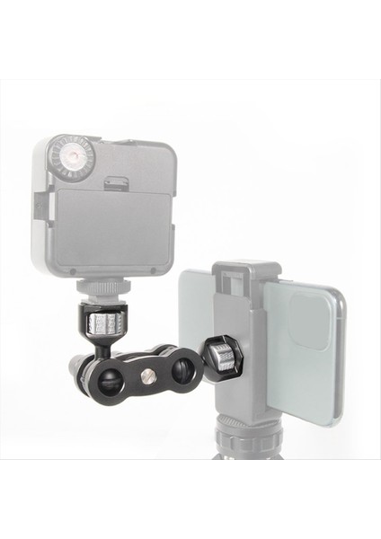 Tm-5 Mafsallı Sihirli Kol Tripod Telefon Kipi Için Çift Top Kafası ile LED Işık LCD Monitör Mikrofonu Için Vida (Yurt Dışından) fiyatları