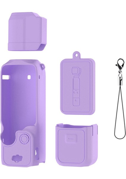 Djı Osmo Pocket 3 Silikon Koruyucu Kılıf Vücut Kılıfı Lens Koruyucu Kapak Kavrama Kılıfları Mor A (Yurt Dışından)