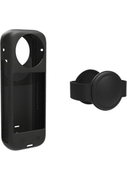 INSTA360 X4 Lens Kapağı Kapak Toz Geçirmez Gövde Koruyucu Kılıf Için Siyah Anti Çizelge Silikon Kasa Insta 360 X4 Kamera (Yurt Dışından)