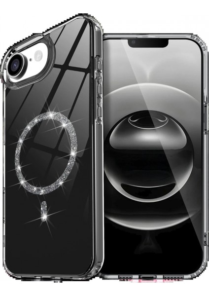 Apple iPhone 16E Live Diamond Magsafe Kapak - Siyah