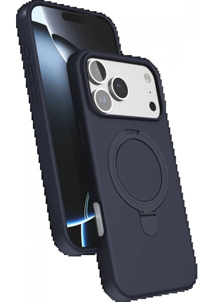 Apple iPhone 17 Pro Regal Magsafe Standlı Kapak - Lacivert