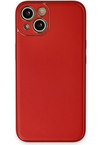 iPhone 14 Plus Kılıf Coco Deri Silikon Kapak - Kırmızı