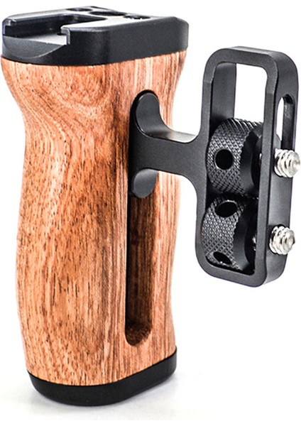 Çok Fonksiyonlu Kamera Kafesi Fotoğraf Için Sol/sağ Yan Sap Cage Cage Ahşap Saplama Kavrama Soğuk Ayakkabı Mikrofon Video Işığı (Yurt Dışından)