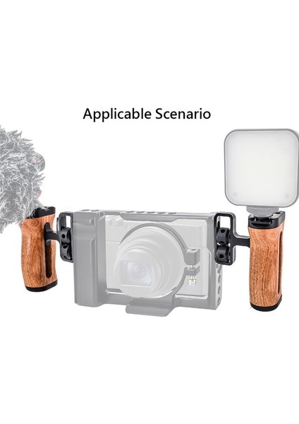 Çok Fonksiyonlu Kamera Kafesi Fotoğraf Için Sol/sağ Yan Sap Cage Cage Ahşap Saplama Kavrama Soğuk Ayakkabı Mikrofon Video Işığı (Yurt Dışından) fırsatları
