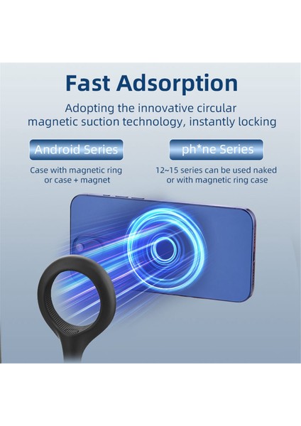 Silikon Manyetik Hızlı Bırakma Boyun Montajı Akıllı Telefon Değiştirme Aksesuarları Için Tutma (Yurt Dışından)