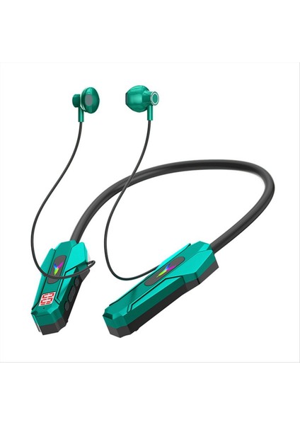 Kablosuz Bluetooth Kulaklıklar Boyun Bandı LED Ekran Oyun Kulaklığı Su Geçirmez Manyetik Spor Kulaklıklar Hd Mikrofonlu Yeşil (Yurt Dışından) fiyatları