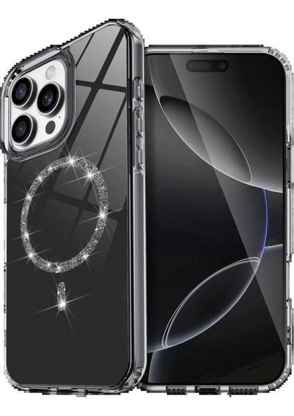 Apple iPhone 16 Pro Live Diamond Magsafe Kapak - Siyah