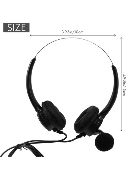 VH500D Rj9 Bilateral Kulaklık Eller Serbest Çağrı Merkezi Gürültüsü, Telefon Seti Için Ayarlanabilir Mikrofonla Kablolu Kablolu Kablolu (Yurt Dışından) fırsatları