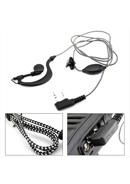 Radyo Güvenliği Için 2pin Kulak Kulağı Mikrofonu Walkie Talkie Yüksek Kaliteli Kulak Hook Earbud Interpho Baofeneng UV5R (Yurt Dışından) fırsatları