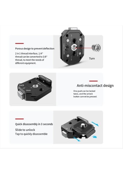 Falcam F38 Çok Delikli Hızlı Serbest Bırakma Plakası Kiti Tripod Montaj Adaptör Hızlı Serbest Bırakma Plakası Kamera Aksesuarları (Yurt Dışından) modelleri