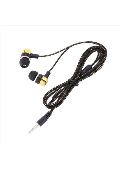 1.1m Yansıtıcı Fiber Bez Hattı Gürültü Izole Stereo Kulak Içi Kulaklık Kulaklıkları 3,5 mm Jack Standart Altın (Yurt Dışından) modelleri