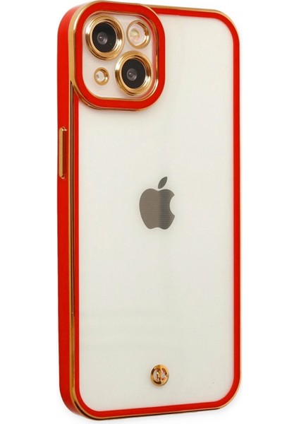 iPhone 14 Plus Kılıf Liva Lens Silikon - Kırmızı
