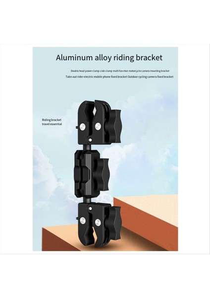 Kamera Kelepçesi Montaj Süper Kelepçe Adaptörü Çift Kafa Motosiklet Bisiklet Kamera Montajları Için Çift Fonksiyonlu Tutucu 6cm (Yurt Dışından) modelleri