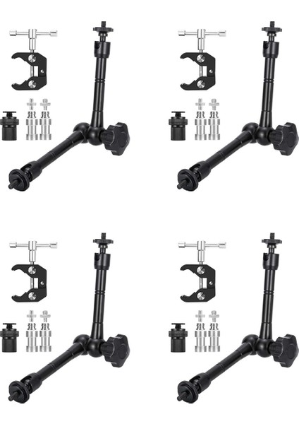 Süper Kelepçeli 4x Sihirli Kol 11 Inç Eklemli Sürtünme Yengeç Kelepçesi 1/4 Inç ve 3/8 Inçlik Dslr Kamera Için Iplik (Yurt Dışından)