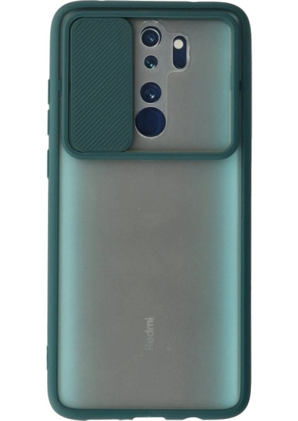 Xiaomi Redmi Note 8 Pro Kılıf Palm Buzlu Kamera Sürgülü Silikon - Yeşil