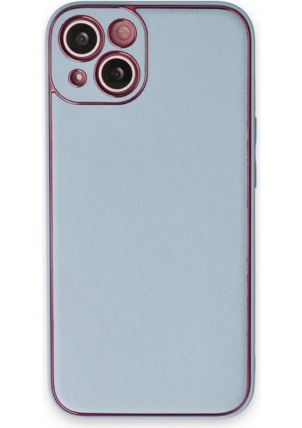iPhone 14 Plus Kılıf Coco Deri Silikon Kapak - Sky Blue
