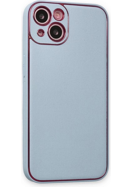 iPhone 14 Plus Kılıf Coco Deri Silikon Kapak - Sky Blue modelleri