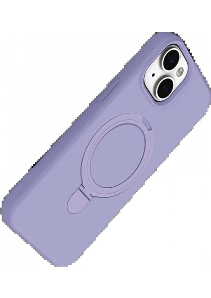 Apple iPhone 15 Regal Magsafe Standlı Kapak - Lila modelleri